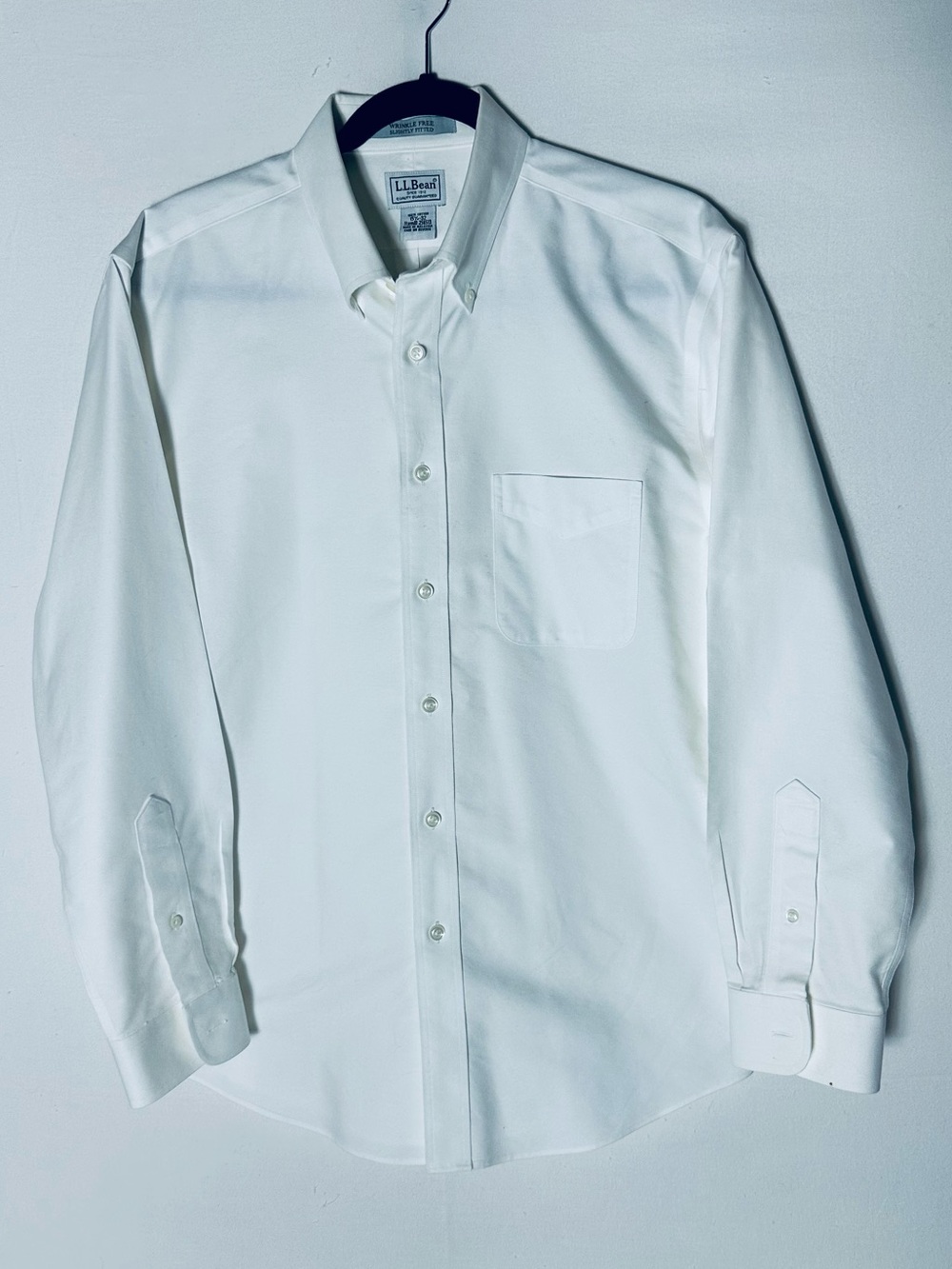 Vintage LL Bean White Cotton Oxford Button Down Shirt M Academia Normcore